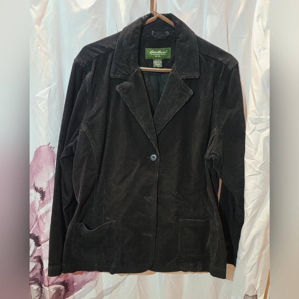 Eddie Bauer corduroy black blazer jacket size XXL